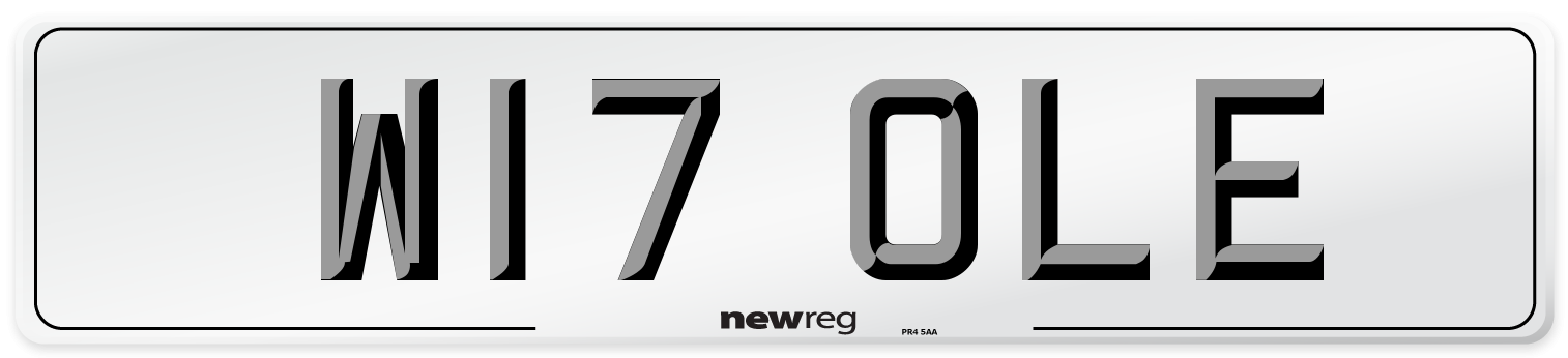 W17 OLE Number Plate from New Reg
